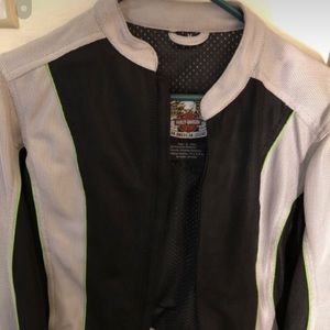 Grey and black Harley Davidson racing jacket